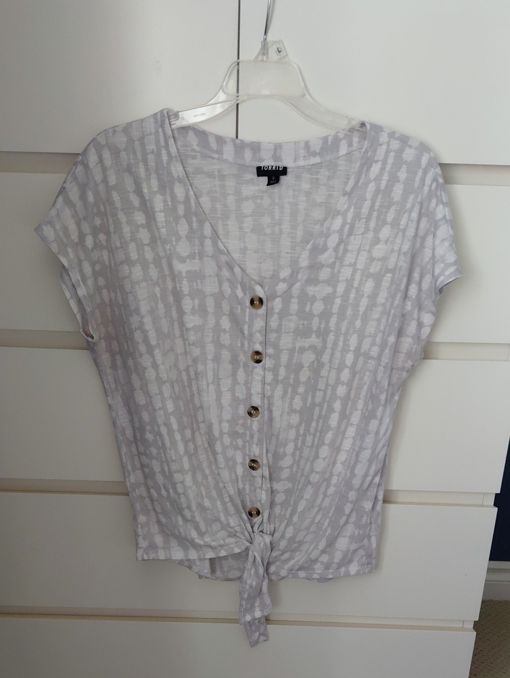 Torrid Button Down Tie Front Top